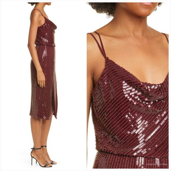 HANEY Elise Sequin Blouson Cocktail Dress HANEY - Picture 2 of 5